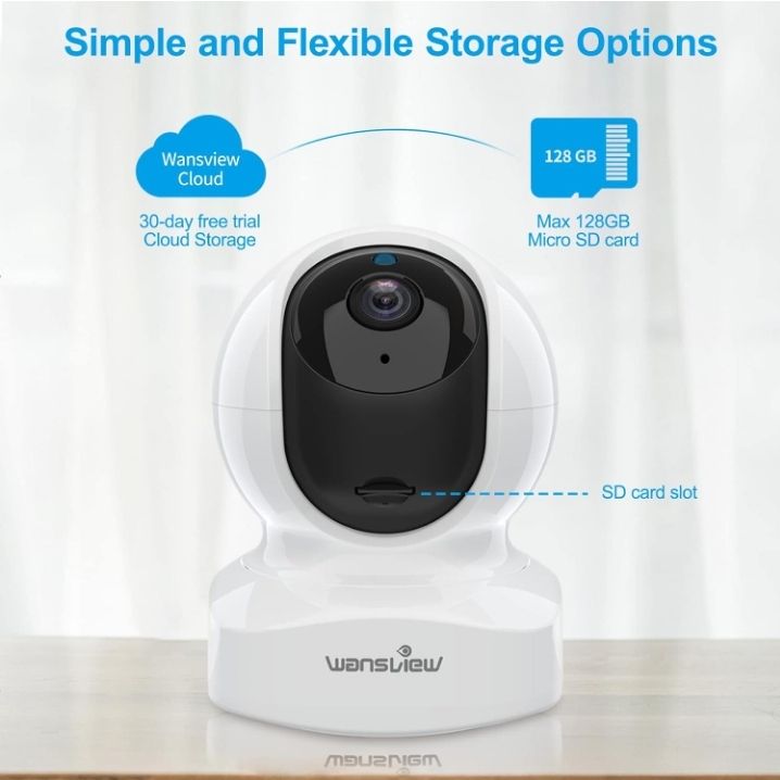 Security Indoor Pet Camera WiFi CCTV Security Baby Monitor,  Alert Night Vision SD Storage 