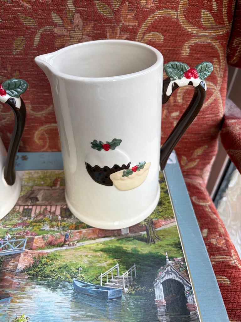 Large pair of hand painted Christmas 