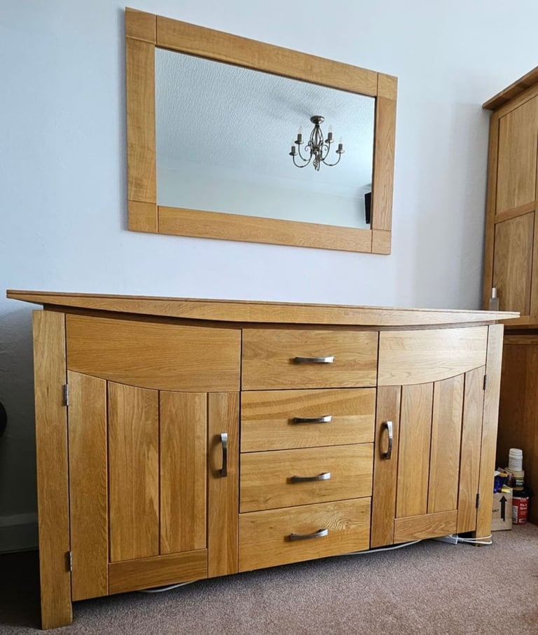 image for Oak Furnitureland 100% SOLID OAK WOOD Large Sideboard - Quick Sale!