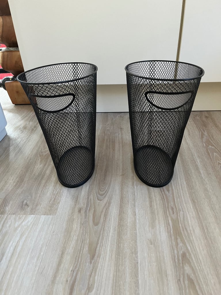 image for 2 new Umbra black waste paper bins