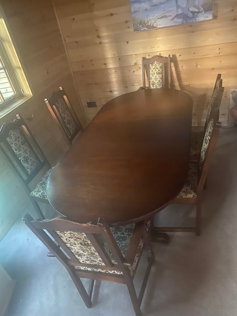 image for Old Charm dining table and 6 chairs 