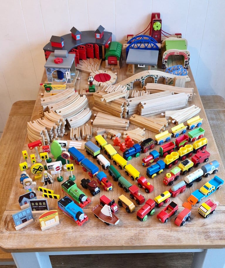 Large Wooden Train Set Bundle – BRIO, BigJigs, John Lewis, ELC – all compatible