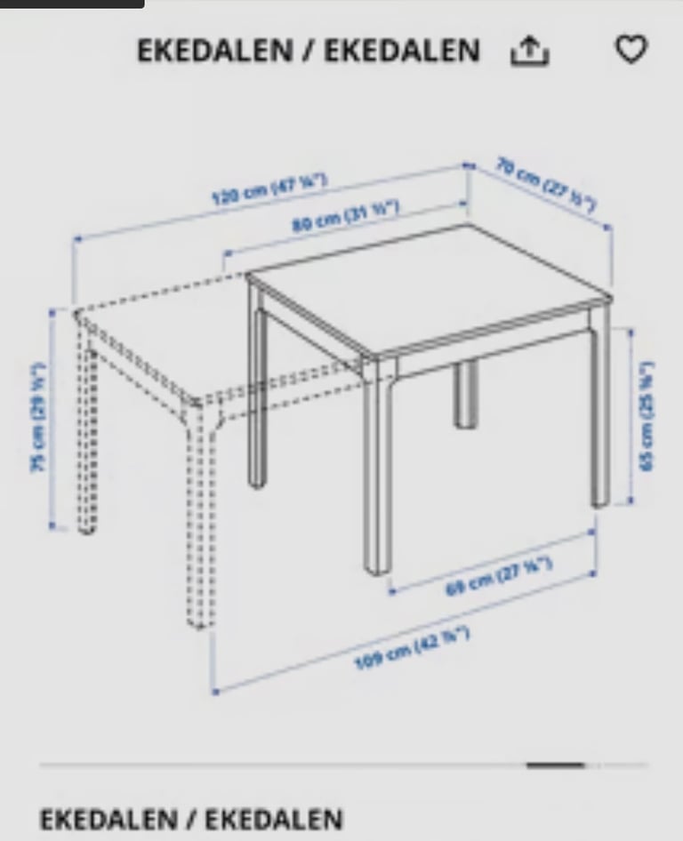Ikea extendable table + 4 chair 