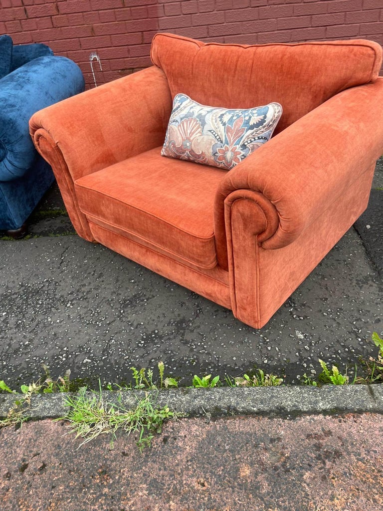 Big 2 seater and chair and a half in a velver fabric new condition £599