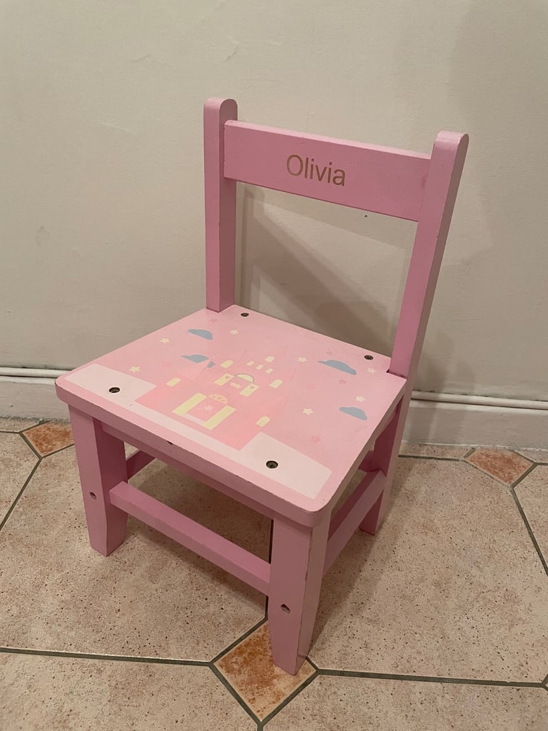 image for Olivia pink wooden castle children’s chair