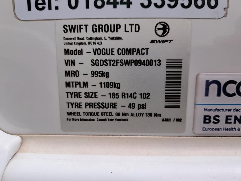 2023 Swift Vogue Compact