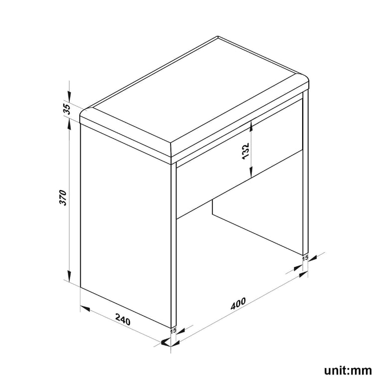 New Black 5 Drawers Makeup Desk with Mirror and Stool RRP £215 Our Price £140