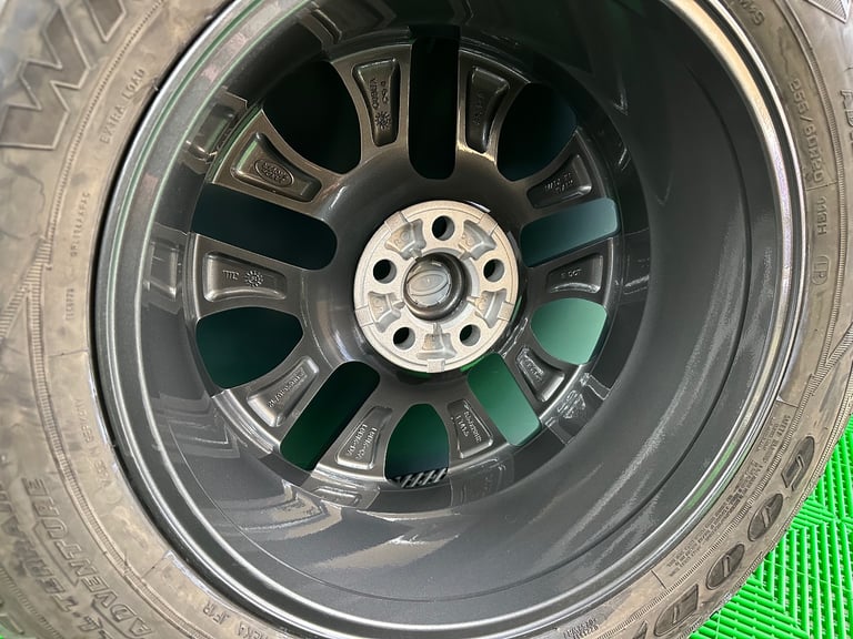 New Defender 90 / 110 L663 20” style 5095 Anthracite Grey Alloy Wheels & Goodyear Wrangler AT’s!