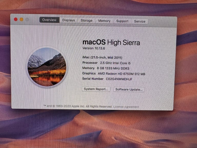 Apple iMac 21.5”  – Great Condition, macOS High Sierra, 8GB RAM, 500GB HDD