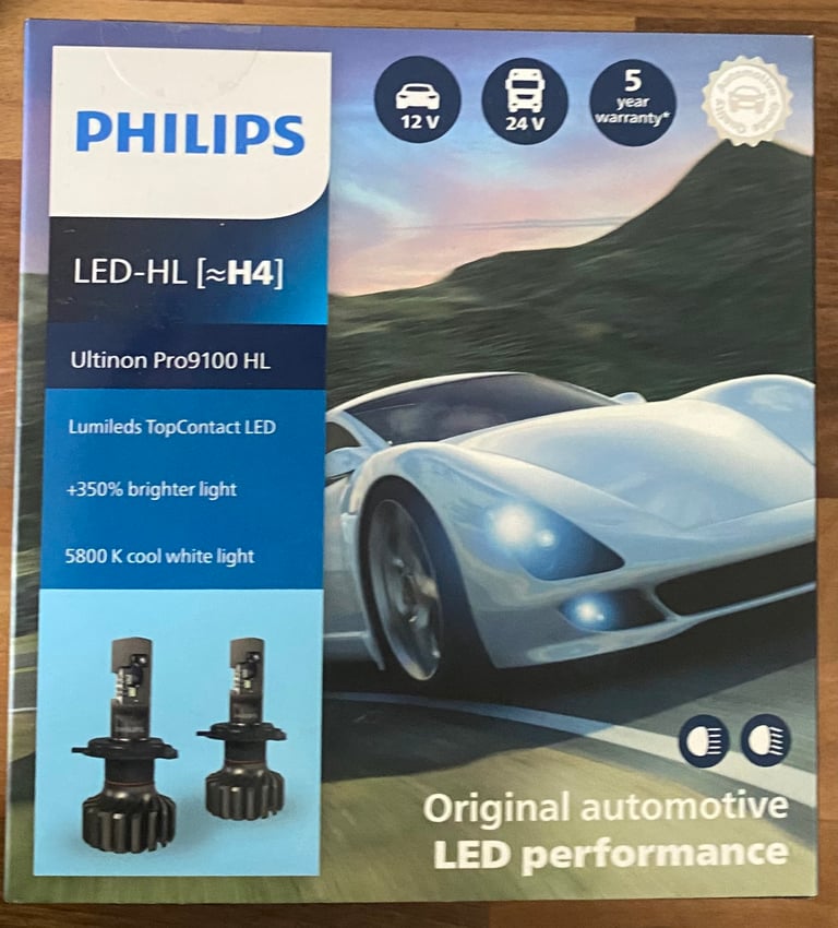 Philips LED Ultinon H4 bulbs
