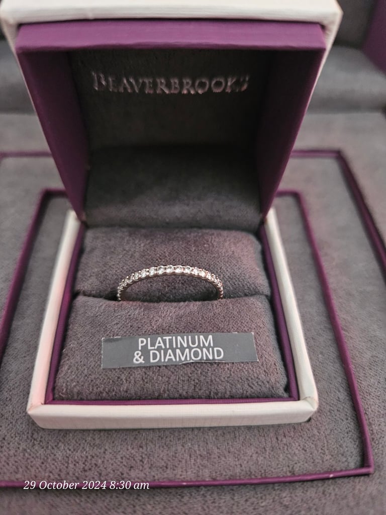 Beaverbrooks full diamond eternity ring size M 