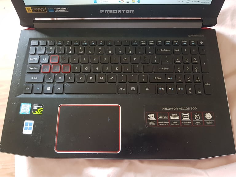 laptop 8th gen acer predator helios 300 ph315-51 windows 11 processor intel core i7-