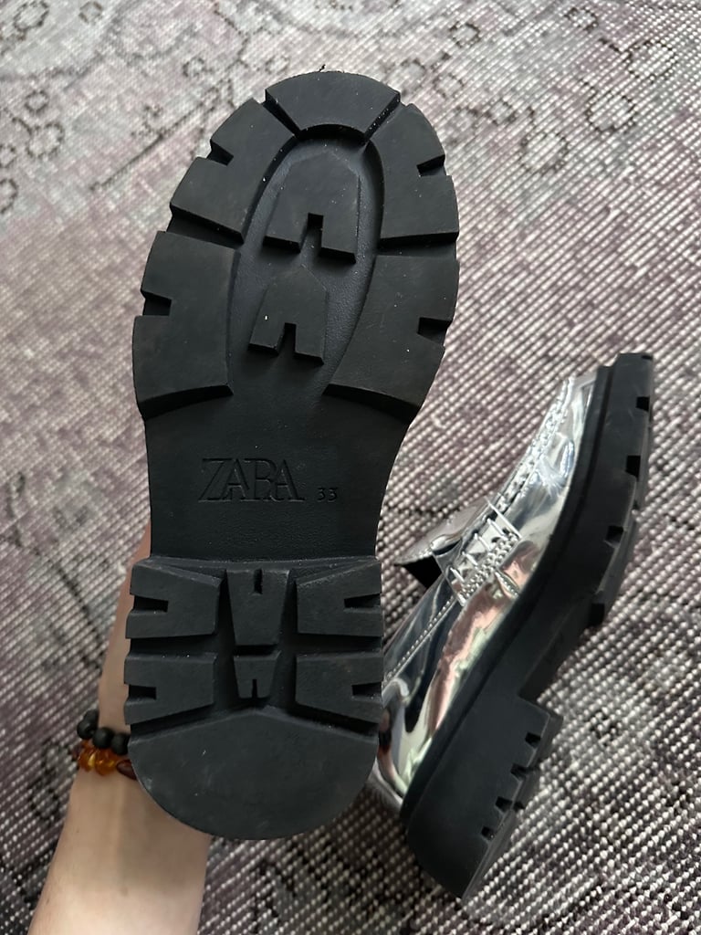 Zara girls silver loafers EU33
