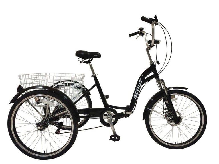 Adults tricycle, folding frame, 24 inch wheels, 6speed shimano gears
