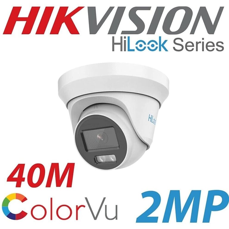 HiLook THC-T229-MS 2MP ColorVu Audio Fixed Turret Camera By Hikvison DAY & NIGHT COLOUR RECORDING