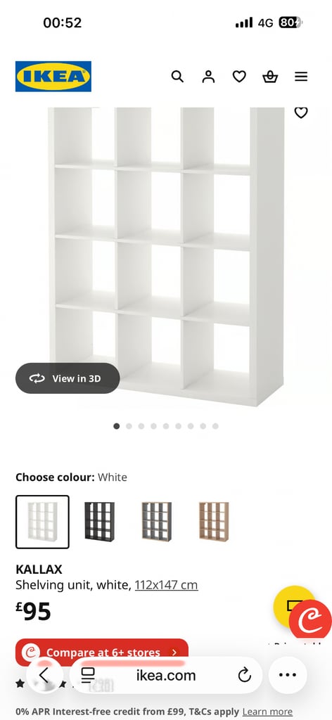kallax 3x4 shelf from ikea 