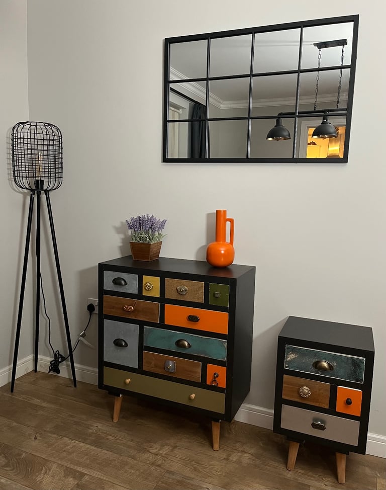 image for Unique fully refurbished urban/industrial chest of drawers and bedside table/console