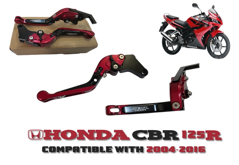 image for Honda CBR 125R 2004-2016 | Motorcycle Clutch & Brake Levers Set - Red / Black