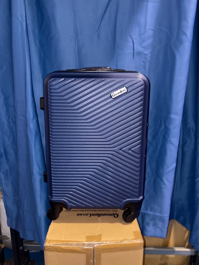 Navy Blue 4 Wheel Small Cabin Luggage Suitcase