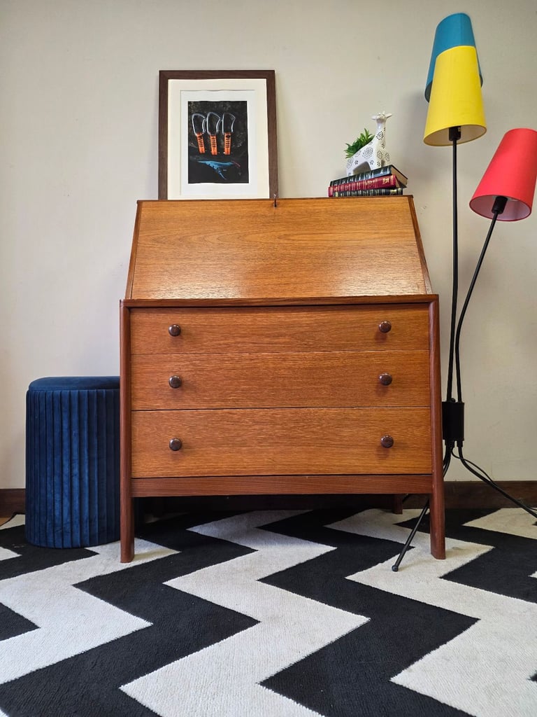  Danish Teak Bureau / Writing Desk – Mid-Century Modern