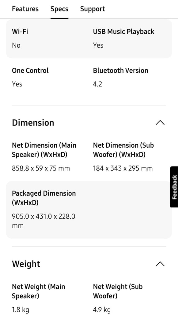 Samsung 450F Soundbar Unboxed Brand New
