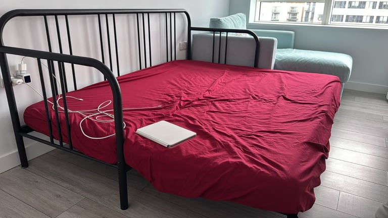 IKEA FYRESDAL Daybed w/ 2 Firm Mattresses – Converts to Double Bed, Space-Saving & Stylish