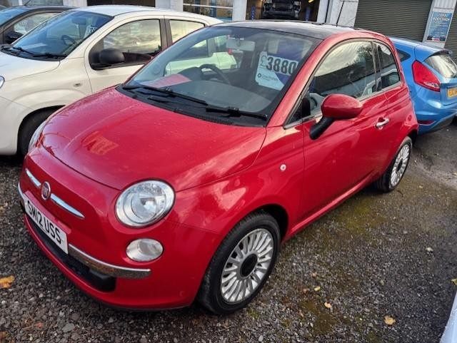 2012 FIAT 500 LOUNGE 3 DOOR HATCH PETROL IN RED.