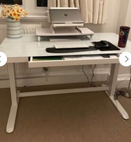 White glass top adjustable standing desk - luxurious and new 