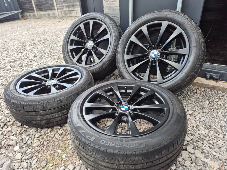 🌟Genuine BMW 3 series 17 inch 5x120 alloy wheels with MATCHING PREMIUM TYRES 6M + TPMS SENSORS 