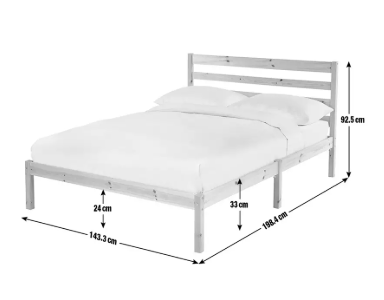 Scandinavian style modern wooden bedframe in brand new condition