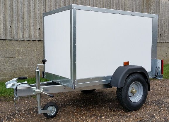 Camping Trailer in Black or White with Roof Bars and Spare Wheel -Tickners Single Axle 5' x 3' x 3'