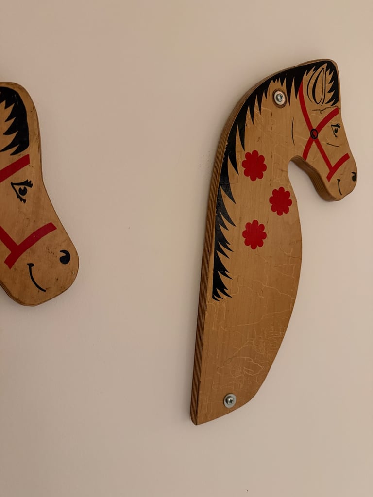 Vintage hobby horse heads 