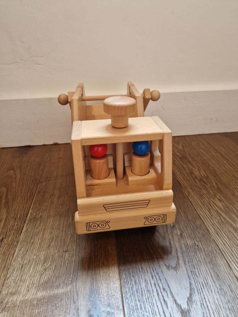 Wooden toy truck