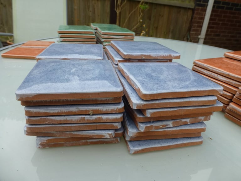 Brand new handmade 10cm square wall tiles Blue orange and green available