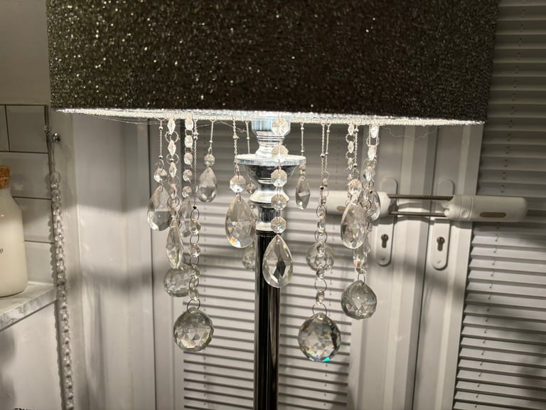 Crystal Floor Lamp & Shade 