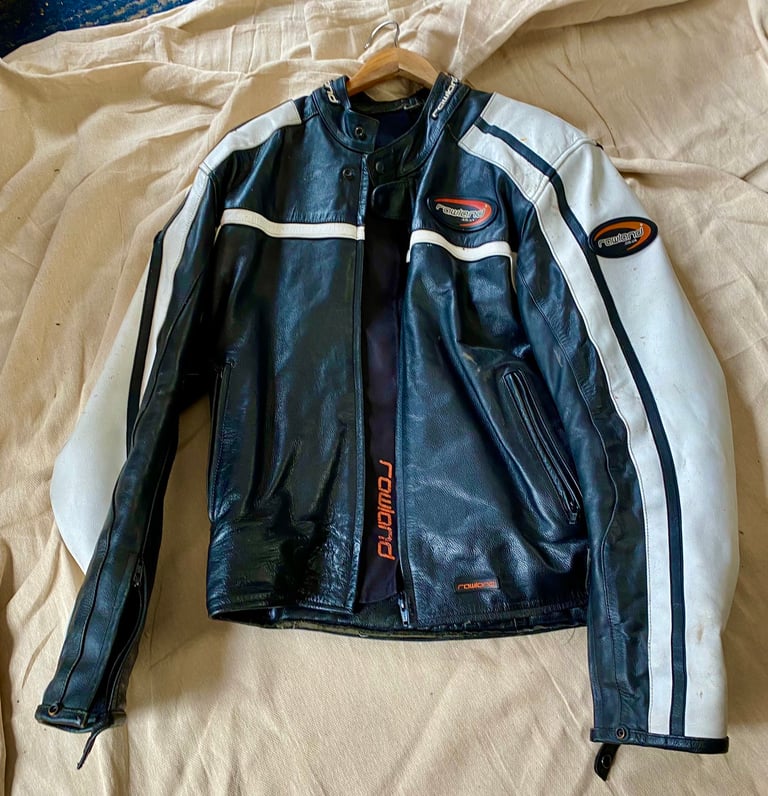 RAWLAND LEATHER BLACK AND WHITE JACKET