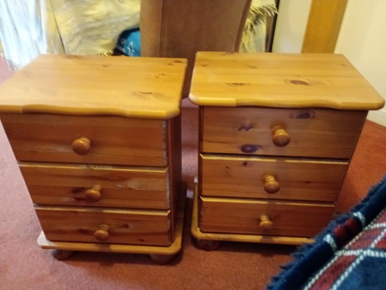 Pine bedside tables x 2