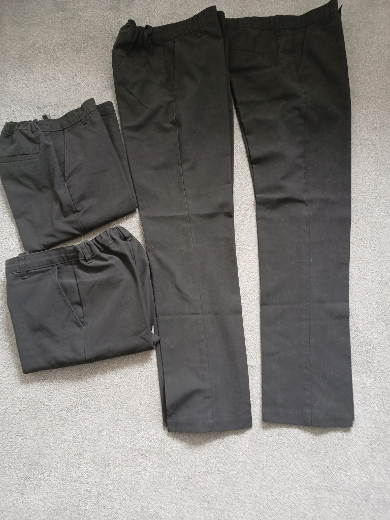 image for 4 pairs of Age 13-14 M and S boys black school trousers 