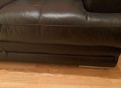 DFS FURNITURE 3-SEATER LEATHER SOFA