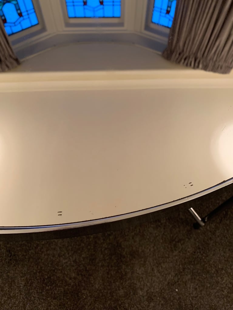 Chrome and mirror round coffee table