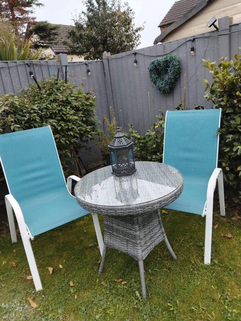 image for Garden table and two chairs