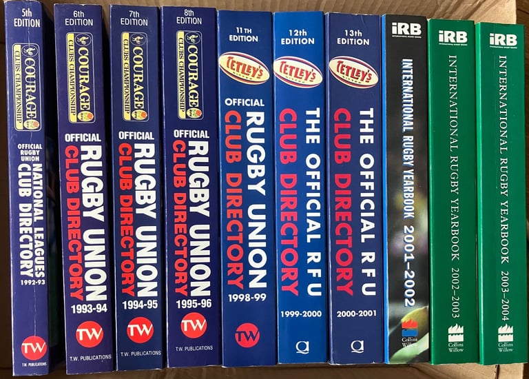 10 Rugby Yearbooks - Rugby Union Club Directories and International Rugby Yearbooks