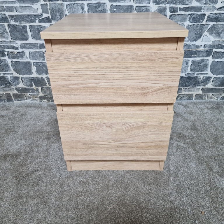 Small Veneer 2-Drawer Cabinet