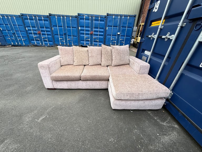 Beige L Shaped Corner Sofa 