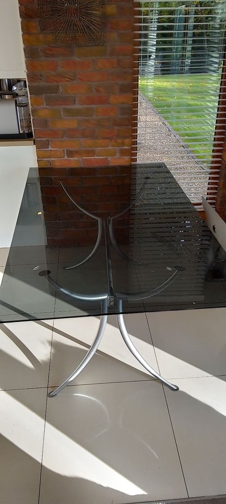 image for Glass dining table, 100 x 170cm