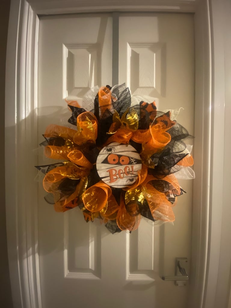 image for Happy Halloween BOO wreath 