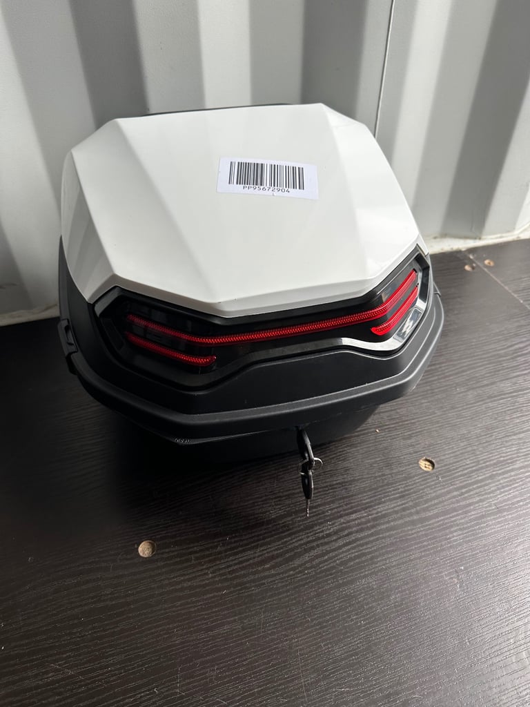 Motorbike Rear Top Scooter Trunk Luggage Key Lock 39x39x29cm Black And White