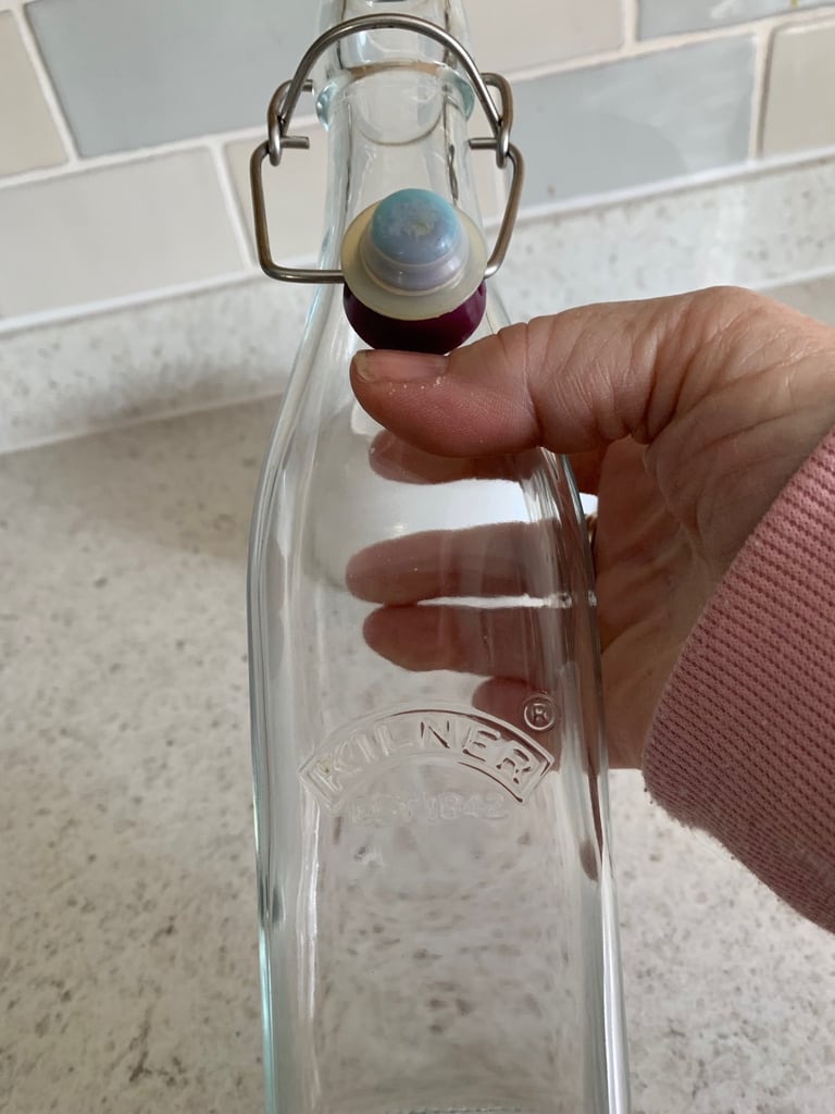 Tall slim Kilner glass storage bottle 27cm multi purpose, oil, bubble bath etc