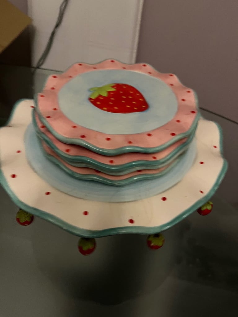 image for Vintage cake stand and plates 
