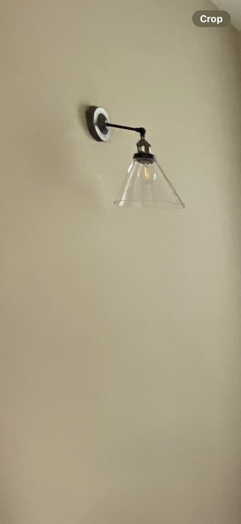 Pewter Glass Wall lights x 2